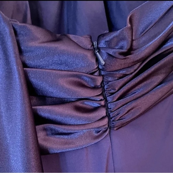 David's Bridal Purple One Shoulder Maxi Dress, 20 - Picture 9 of 11